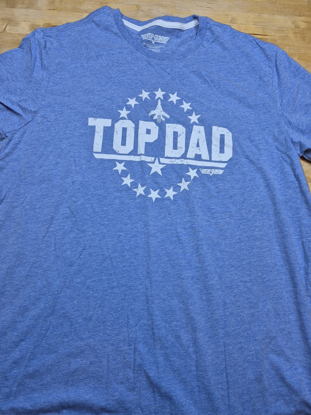 Top Dad Graphic Tee by Top Gun — Blue Short Sleeve Shirt